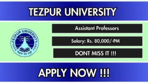 Tezpur University Assistant Professor Recruitment 2026