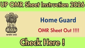 UP Home Guard OMR Sheet Instruction 2026 OUT