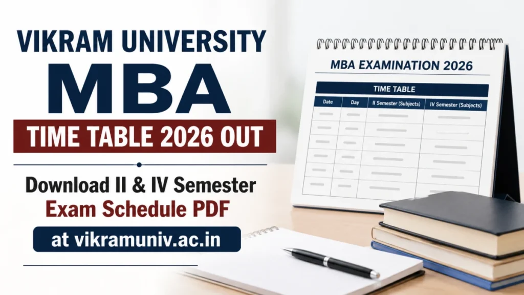 Vikram University MBA Time Table 2026 Out