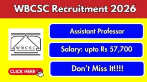 WBCSC Assistant Professor Recruitment 2026