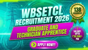 WBSETCL Recruitment 2026 Out – Apply Online 138 Graduate and Technician Apprentice Posts