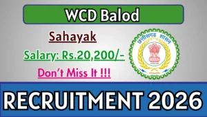 WCD Balod Sahayak Recruitment 2026
