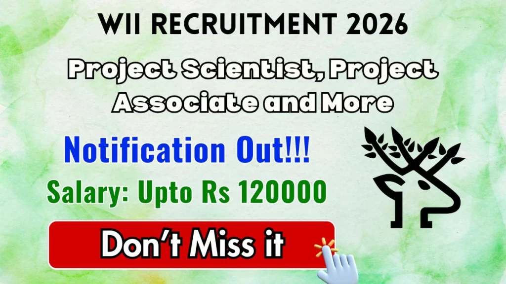WII Recruitment 2026 – Apply Online for 20 Project Scientist, Project Associate and More Posts