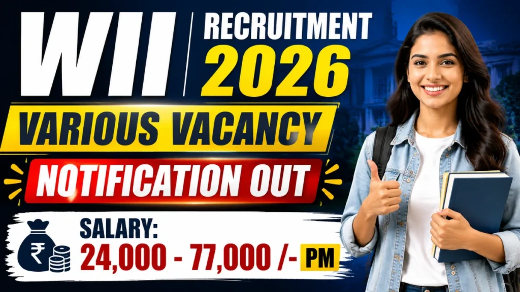 WII Recruitment 2026 – Apply Online for 38 Project Assistant, Project Scientist and More Posts
